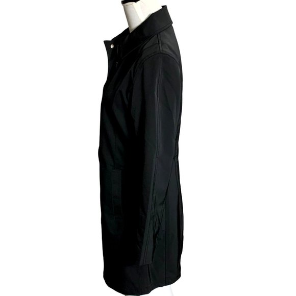 L8 Womens Raincoat Black Trench Size S Mid Length Slicker Spring Water Resistant - Picture 5 of 16